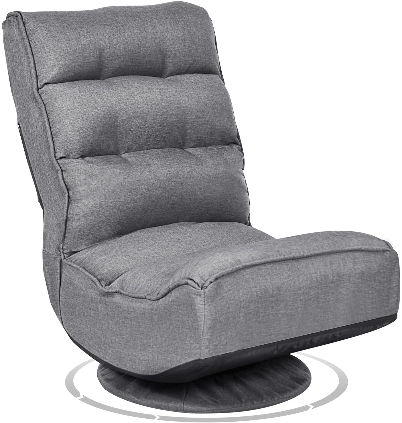 Casart Folding 4-Position Adjustable Floor Lazy Sofa Chair 360 Degree Swivel Game Chair