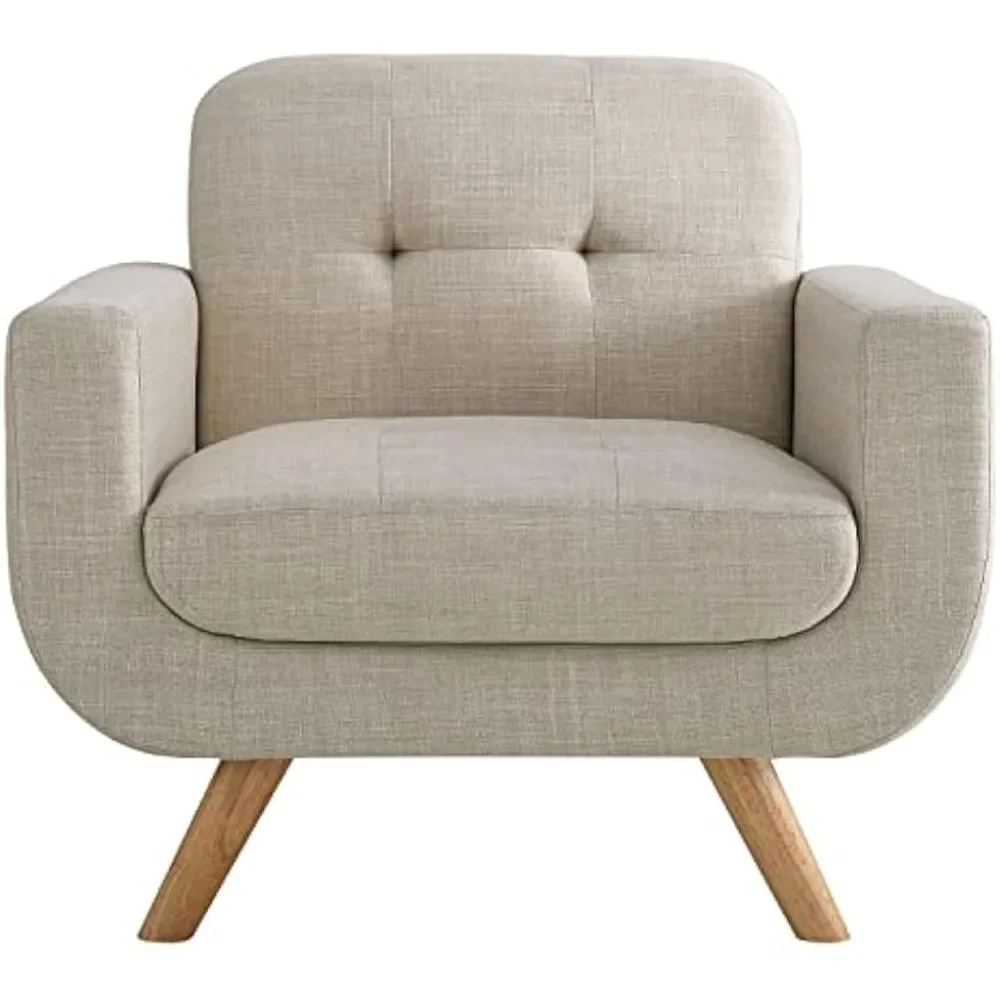 2023-Rosevera-Elena-Contemporary-Accent-Armchair-with-Linen-Upholstery-Living-Room-Furniture-1SEAT-Beige